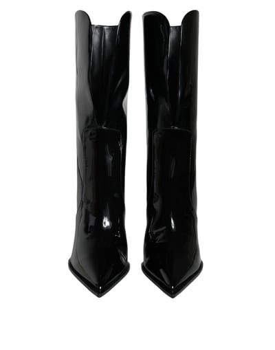 Patentleren Halfhoge Laarzen Met Stiletto Hak