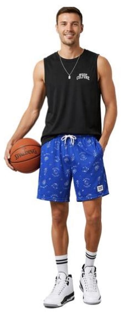 SCOTCH & SODA | Heren | Vrije Tijd Short | Mesh Bermuda | Royal Blue | Maat S
