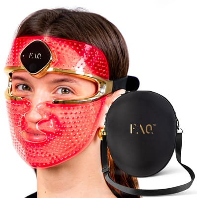FAQ 202 Draadloos Gezichtsmasker met FAQ 200 Reisetui – 8 Lichtstanden voor Huidverzorging – Gezichtsverzorging – Lichtgewicht, Duurzaam en Reisklaar Bundel