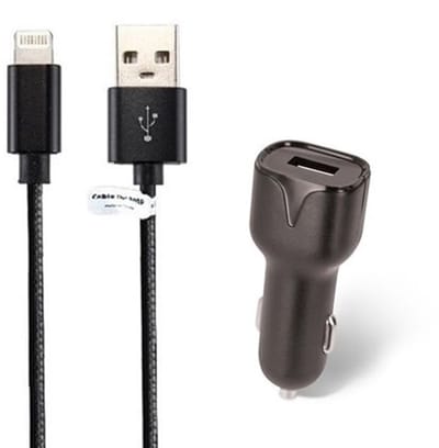 OneOne auto oplader + 1,2m OneOne Lightning kabel. 2.1A lader. Universele autolader adapter past op Apple iPhone 12 Pro Max, iPhone 13, iPhone 13 Mini, iPhone 13 Pro, iPhone 13 Pro Max, iPhone 14, iPhone 14 Pro, iPhone 14 Pro Max