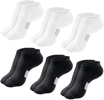 Dailygoods- Enkelsokken Onzichtbaar - 6 Paar Zwart/Wit - Ademend Materiaal - Lichtgewicht - Casual Sokken - Geschikt voor Vrijetijdsschoenen