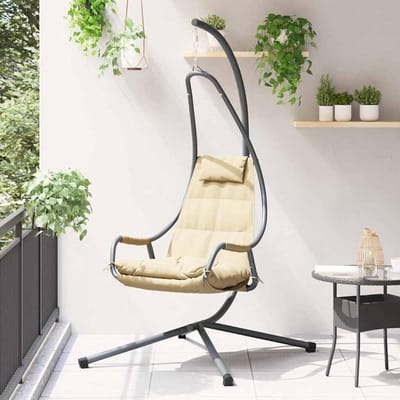 Hangstoel - Schommelstoel Relaxstoel - Ontspannen in de tuin - UV-bestendige stof - 95 x 105 x 195 cm - Beige