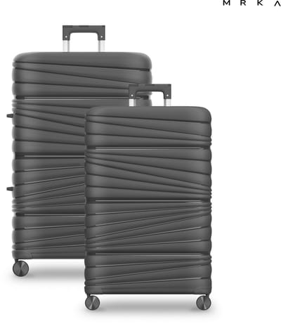 MRKA® Santiago - Reiskoffer duoset - 2-delig Kofferset (S + L) - Taupe - Kofferset - Koffersets - Koffers - Reisbagage - Valies - Lichtgewicht - Polypropyleen Koffer - TSA Slot - Cijferslot - 360° Wielen - Koffers Met Wielen - 37 Liter en 91 Liter