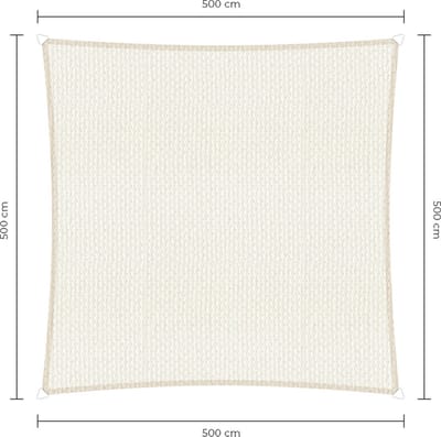 Sunfighters vierkant schaduwdoek - 5 x 5 m - Wit - Waterdoorlatend