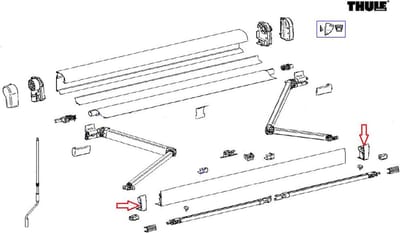 Thule 4900 LH&RH Eindkappen voorlijst antra