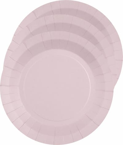 Santex Bordjes karton - 10x - rond - lichtroze - 22 cm - feestbordjes