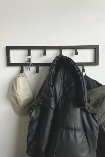Nestly -9 Haaks Wandkapstok - 60cm - Muur / Wand Kapstok - Mat Zwart