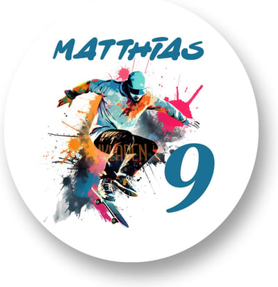 Traktatie Stickers Met Naam en Leeftijd - Skater- Gepersonaliseerd - Sluitstickers - Kinderfeest Traktatie - Uitdelen - Uitdeeltraktatie - Traktatiestickers Pimp Studio