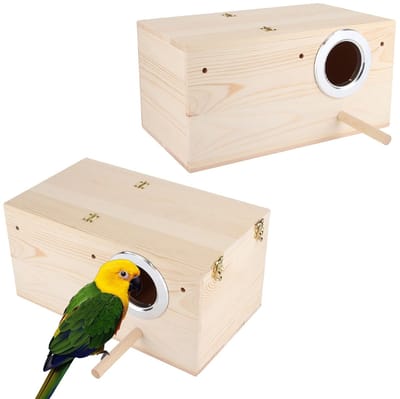 Dailygoods- Nestkast Houten Vogelhuis - Vogelkooi Huis - Papegaaien Kweekkast - Tuindecoratie - 34x19,5x17 cm - Elegantie en kwaliteit
