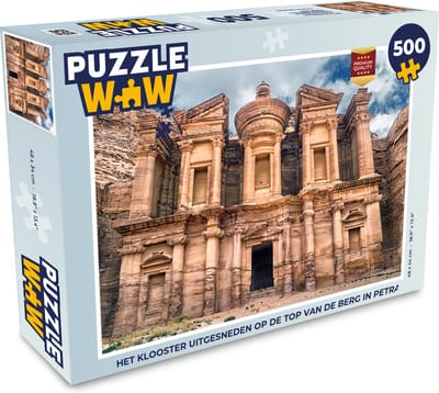 Puzzel Het klooster uitgesneden op de top van de berg in Petra - Legpuzzel - Puzzel 500 stukjes
