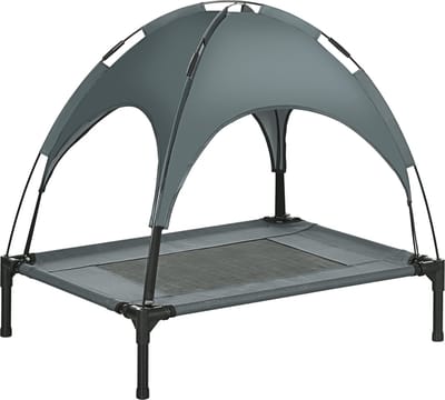 PawHut Luifel hondenligbed hondenbed verhoogd huisdierbed ademend taft-stof D04-058