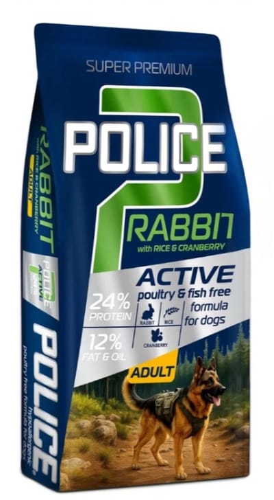 Panzi Police - Hypoallergeneen Hondenvoer – Hondenbrokken – Kipvrij – Konijn, veenbes & Rijst – Adult - 15kg