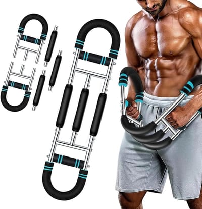Armtrainer - Krachttrainer - 3 Verstelbare Weerstanden 40-60KG - U-Vorm & Veelzijdig - Afneembaar & Draagbaar - Voor Thuis & Gym