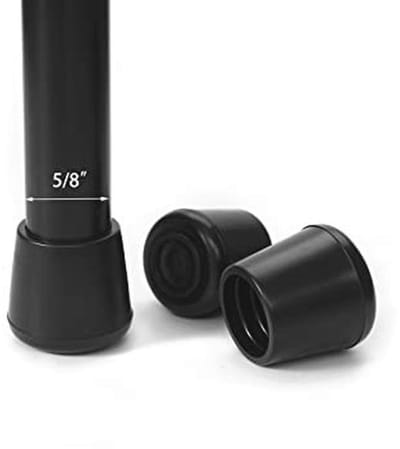 Antislip rubberen stoelbeen caps - Vloerbeschermers 5/8 inch - Rond zwart (20 stuks)