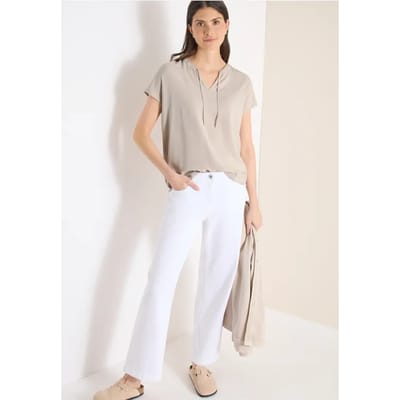 Blouse met korte mouwen en structuurmix