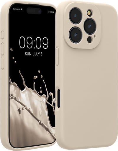 kwmobile telefoonhoesje geschikt voor Apple iPhone 16 Pro - TPU backcover met siliconen coating - Smartphone case in crème