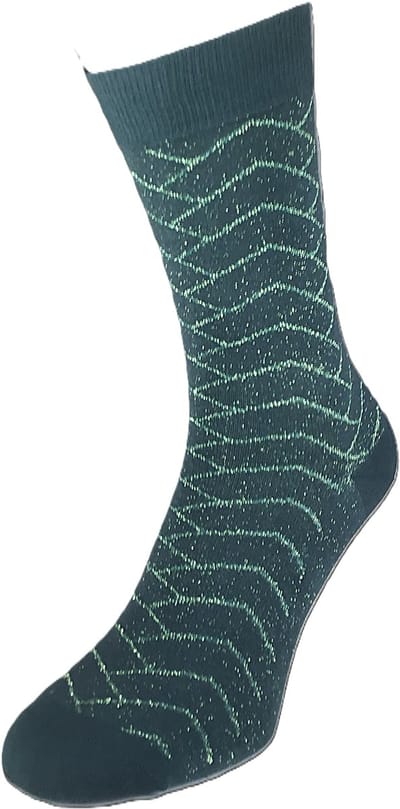 Bonnie Doon Katoenen Dames Sock met subtiel Glitter van zachte Lurex in vlecht patroon Bronze Groen maat 36/42 -groene sokken- ton sur ton glitter - feestelijk - chique - casual - gladde teennaad - Katoen - Comfortabel - Bronze Green - BP251101.611