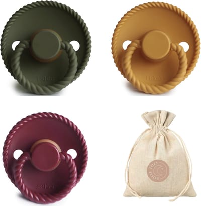 FRIGG Rope T1 - Olive, Honey Gold, Sweet Cherry + Bolletoet speenzakje - 0-6 maanden