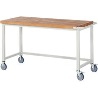 Werkbank serie 8000, verrijdbaar, werkblad massief beukenhout, B 1500 x D 700 x H 880 mm
