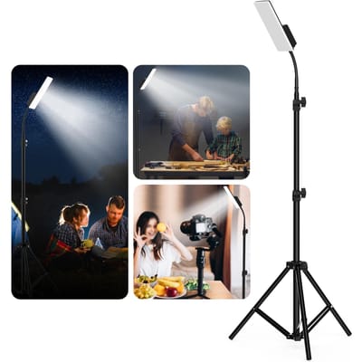 Draagbare Campinglamp LED Werklamp met Standaard 360 Graden Draaibaar Waterdicht Campinglicht zwart