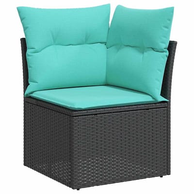 vidaXL Bankstel 6 st Zwart poly rattan