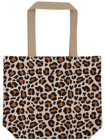 Katoenen tas met Luipaardprint - Leopard Tote Bag - Schoudertas met Dierenprint - 46 x 40 + 12 cm