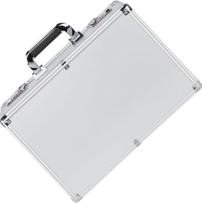 Aluminium Aktetas - Harde Opbergkoffer - Veilig Transport - Ingebouwde Spons Bescherming - 32x26x14cm - Zilverkleurig