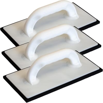 Kronen Hansa 3 x wrijvingsfixvoegplank met celrubberen coating, zwart, voor tegelzetzetters en metselaars (uitvoerplank, voegplank, raspplank, Made in Germany, dikte 10 mm, 140 mm x 280 mm)