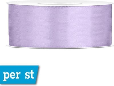 Lila Satijn Lint 25mm Breed, 25 Meter per Pol