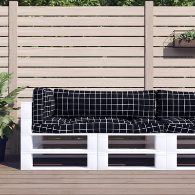 vidaXL - Palletkussens - 3 - st - ruitpatroon - oxford - stof - zwart