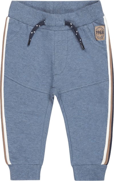 Dirkje baby jongens joggingbroek met gestreepte bies Blue Melee