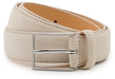Suede heren riem Bobby - Duo-Pack - Beige & Groen - 3,5cm breed - 85 cm