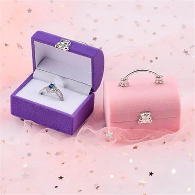 Ringendoosje - Sieraden kistje - Cadeau geven - Zacht fluweel - 59 cm - Roze