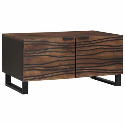 vidaXL - Salontafel - Walnotenhout - 80 - x - 50 - x - 40 - cm - Bewerkt - hout