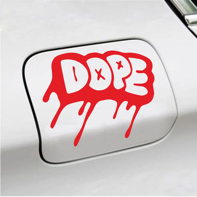 Bumpersticker - Dope - 12,3 X 14,8 - Rood