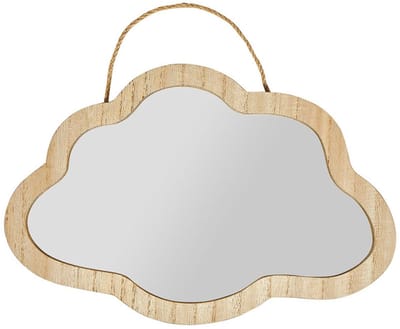 Ostaria Wandspiegel wolk - decoratieve spiegel - naturel - MDF - 36 x 20 cm