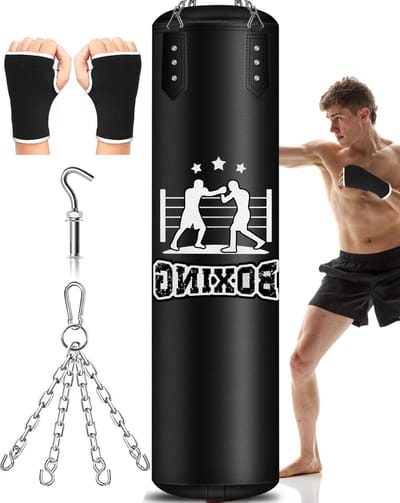 Bokszak om op te hangen - ongevuld - 120 cm - volwassenen - kickboksen - Muay Thai
