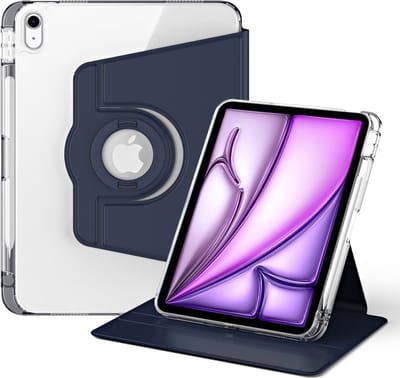 Coverup Tablethoes geschikt voor iPad Air 13 (2024/2025/2026) Hoesje - 360° Rotating Folio Book Case met Wake/Sleep - Donkerblauw