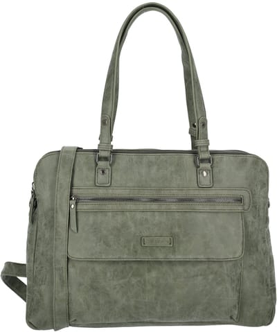 Enrico Benetti Nouméa Schoudertas / Laptoptas 15" - Olijfgroen