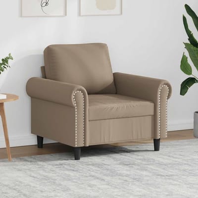 vidaXL - Fauteuil - 60 - cm - kunstleer - cappuccinokleurig