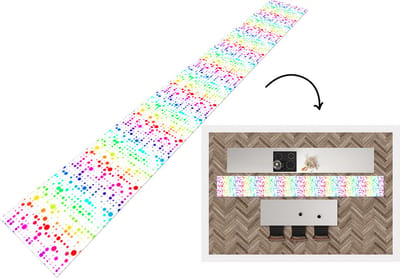 Keukenloper - Keukenmat - Regenboog - Patronen - Confetti - Neon - 400x50 cm - Keuken vloerkleed