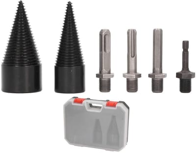 Dailygoody - Brandhout-logsplijter - Boor Verwijderbare Kegels - 6-delige Set - 32 Mm + 42 Mm - Aanmaakhoutsplijtblokken - Geschikt voor Elektrische B...