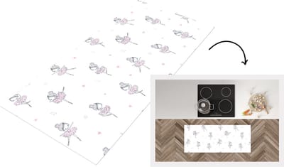 Keukenloper - Loper keuken - Meiden - Ballet - Roze - Patronen - 120x50 cm - Keukenloper vinyl