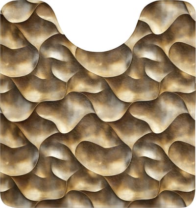 WC mat met uitsparing 55x60 cm - Antislip - Abstract - Antiek - Goud - Toiletmat met uitsnijding - Vloermat - Douchemat - Toilet tapijt - Toiletmatten