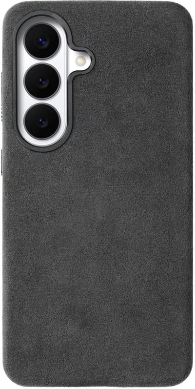 Rosso Avanti Hoesje Geschikt voor Samsung Galaxy S26 | Compatibel met MagSafe / Qi2 | Echt Italiaans Alcantara | Back Cover | Beschermhoes | Grijs