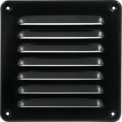 Schoepenrooster 155x155mm, aluminium zwart