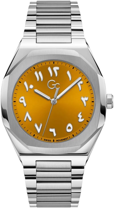Gc Gc Coussin Sleek Metal Analoog Quartzhorloge Zilverkleurig Kast Gemaakt Van 100% Roestvrij Staal En Een Armband Van 100% Roestvrij Staal 42 Z26008G1