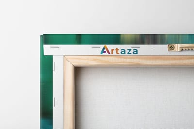 Artaza Canvas Schilderij Drieluik Abstracte Kunst - Groen met Goud - 120x60 cm - Wanddecoratie Woonkamer - Schilderijen - Muurdecoratie