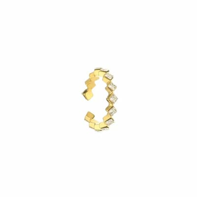 Stainless steel dames ring met diamantjes - Yehwang - Ring dames - One size ring - Gouden ring dames - Goud - Stainless steel ring dames (verkleurt niet!) - Kerst sieraden - Kerst ring - Sinterklaas - Cadeau - Valentijn - Moederdag