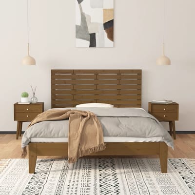 vidaXL - Hoofdbord - wandmontage - 146x3x63 - cm - grenenhout - honingbruin